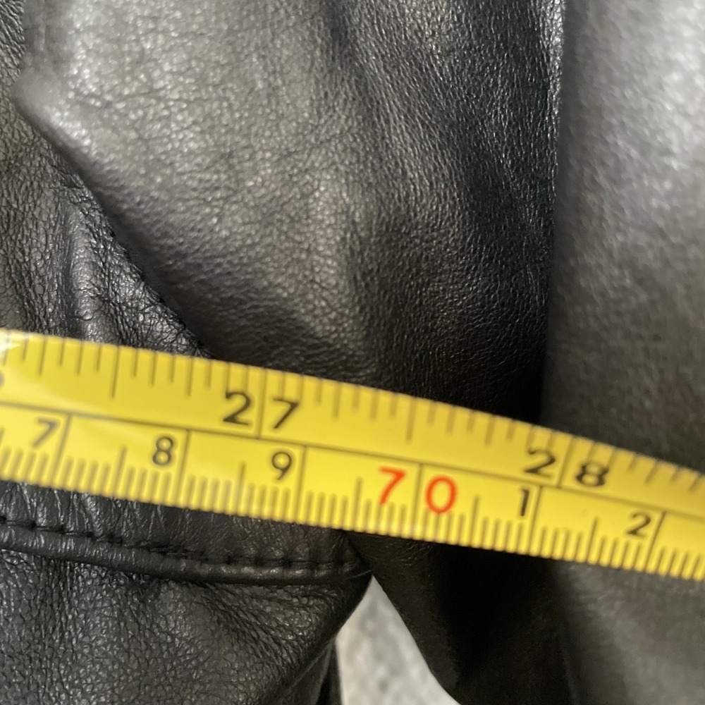 Vintage Luis Alvear Men's Black Leather Trench Coat Size XL - Picture 7 of 8